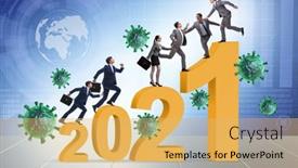  Presentation with 2021 - Presentation theme featuring concept-of-year-2021 background and a yellow colored foreground