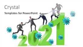  Presentation with 2021 - Cool new PPT theme with concept-of-year-2021 backdrop and a white colored foreground