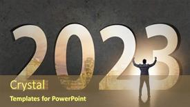  Presentation with concept - PPT layouts having concept-of-year-2023 background and a tawny brown colored foreground