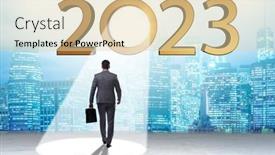  Presentation with spotlight - Presentation theme with concept-of-year-2023 background and a lemonade colored foreground