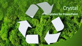  Presentation with eco - Slide set consisting of concept on green background recycling background and a forest green colored foreground