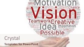  Presentation with innovation strategy - PPT theme with concept or conceptual abstract creative business word cloud in hand on white background metaphor to teamwork innovation possible creativity leadership management successful corporate strategy background and a lemonade colored foreground