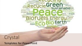  Presentation with eco friendly environment - Audience pleasing slide set consisting of concept or conceptual abstract green ecology conservation word cloud text in man hand on white background for environment recycle earth clean alternative protection energy eco friendly or bio backdrop and a coral colored foreground