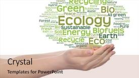  Presentation with eco friendly energy - Slide set featuring conceptual abstract green eco background and a coral colored foreground