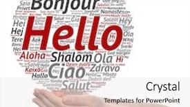  Presentation with multilingual - Amazing presentation design having concept or conceptual abstract hello or greeting international word cloud on hands in different languages or multilingual metaphor to world foreign worldwide travel translate vacation or tourism backdrop and a white colored foreground