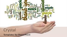  Presentation with friendship day - PPT theme having conceptual abstract thank you background and a coral colored foreground