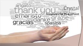  Presentation with multicultural education - Cool new PPT theme with conceptual abstract thank you backdrop and a light gray colored foreground