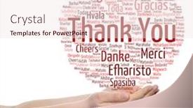  Presentation with friendship day - Cool new PPT theme with concept or conceptual abstract thank you word cloud held in hands different language multilingual as education or thanksgiving day metaphor to appreciation multicultural friendship tourism travel backdrop and a lemonade colored foreground