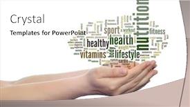  Presentation with abstract health - Slide set with concept or conceptual abstract word cloud man hand on white background metaphor to health nutrition diet wellness body energy medical fitness medical gym medicine sport heart or science background and a white colored foreground