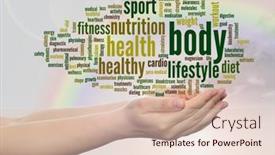  Presentation with health wellness - Beautiful slide set featuring concept-or-conceptual-abstract-word backdrop and a lemonade colored foreground