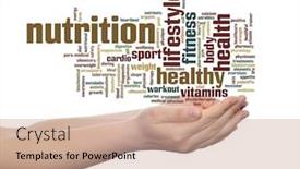  Presentation with abstract health - Slides having concept or conceptual abstract word cloud man hand on white background metaphor to health nutrition diet wellness body energy medical fitness medical gym medicine sport heart or science background and a coral colored foreground