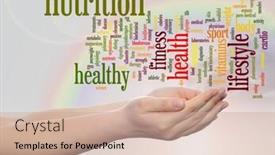  Presentation with science abstract - PPT theme featuring concept-or-conceptual-abstract-word background and a coral colored foreground