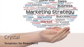  Presentation with business value - Presentation theme with concept or conceptual abstract word cloud or wordcloud man or woman hand white background metaphor to business trend media focus market value product advertising customer or corporate background and a coral colored foreground