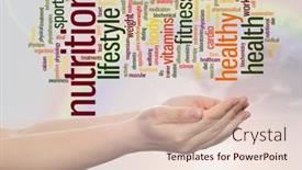  Presentation with health wellness - Beautiful presentation design featuring concept-or-conceptual-abstract-word backdrop and a lemonade colored foreground