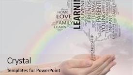  Presentation with education love - Cool new PPT theme with metaphor to child family education backdrop and a soft green colored foreground