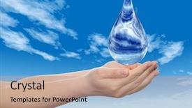  Presentation with rain water falling - Presentation theme enhanced with concept or conceptual blue water background and a coral colored foreground