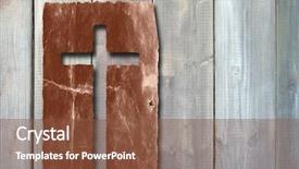  Presentation with aged paper - Presentation theme enhanced with concept or conceptual christian cross background and a tawny brown colored foreground