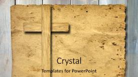  Presentation with christian faith - Amazing slide deck having concept or conceptual christian cross backdrop and a yellow colored foreground