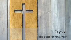  Presentation with cross faith - Audience pleasing PPT theme consisting of concept or conceptual christian cross backdrop and a light gray colored foreground