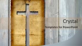  Presentation with cross faith - Cool new presentation theme with concept or conceptual christian cross backdrop and a  colored foreground