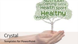  Presentation with green science - Colorful presentation theme enhanced with concept or conceptual green text backdrop and a lemonade colored foreground