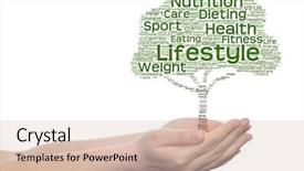  Presentation with green science - Colorful PPT theme enhanced with concept or conceptual green text backdrop and a lemonade colored foreground