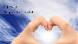  Presentation with love romance - Audience pleasing slides consisting of concept or conceptual human male man and woman hands in love valentines shape or symbol heart over blue sky background metaphor to romance romantic wedding honeymoon holiday vacation or couple backdrop and a light blue colored foreground