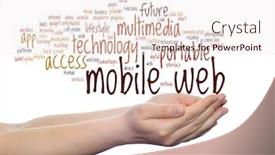  Presentation with web services - Cool new PPT layouts with concept-or-conceptual-mobile-web backdrop and a sky blue colored foreground