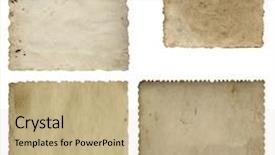  Presentation with old white antique frame - PPT theme with concept or conceptual old vintage paper backgrounds set or collection isolated on white ideal for antique grunge texture retro aged ancient dirty frame manuscript or material designs background and a coral colored foreground