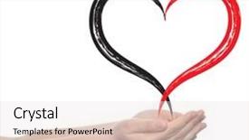  Presentation with heart education - Beautiful slides featuring concept or conceptual painted red heart shape love symbol made by happy child at school held in human man or woman hand isolated on background metaphor to valentine romantic education art feeling backdrop and a lemonade colored foreground