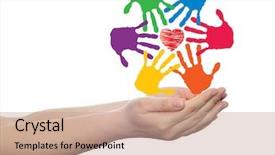  Presentation with child safety - Slide set consisting of concept or conceptual red heart background and a coral colored foreground