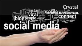  Presentation with social media - Presentation design consisting of concept-or-conceptual-social-media and a dark gray colored foreground