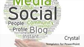  Presentation with community - Amazing slide deck having concept or conceptual social media marketing or communication abstract word cloud in hand isolated on background metaphor to networking community technology advertising global worldwide tagcloud backdrop and a white colored foreground