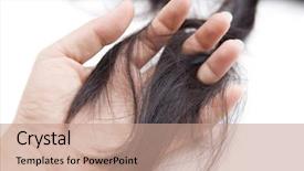  Presentation with hair loss - Beautiful slide deck featuring concept photo for hair loss backdrop and a coral colored foreground