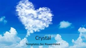  Presentation with shape - Amazing slide set having concept photo love shape cloud backdrop and a light blue colored foreground