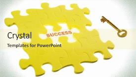  Presentation with puzzle - Theme enhanced with concept photo with jigzaw puzzle background and a yellow colored foreground