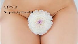  Presentation with flower woman - Presentation design consisting of concept-picture-for-pubic-hair background and a coral colored foreground