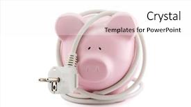  Presentation with energy savings - Theme having concept piggy bank with power background and a white colored foreground