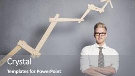  Presentation with business - Cool new presentation theme with concept positive business outlook smiling backdrop and a gray colored foreground