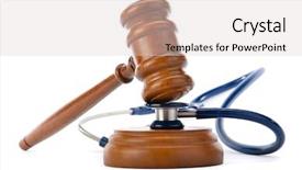  Presentation with medical legal - Slide set consisting of concept related to medical lawsuit background and a lemonade colored foreground