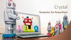  Presentation with learn - Beautiful theme featuring concept-robot-kids-learn-code backdrop and a cream colored foreground