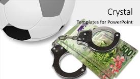  Presentation with corruption - Slide deck having concept soccer ball with money background and a  colored foreground