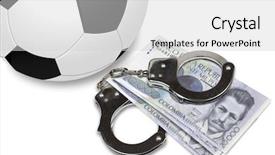  Presentation with corruption - Presentation consisting of concept soccer ball with money background and a  colored foreground