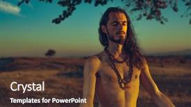  Presentation with sunset - PPT theme enhanced with concept spirituality harmony with nature background and a tawny brown colored foreground