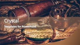  Presentation with vintage world travel - Beautiful presentation theme featuring concept still life background - old backdrop and a coral colored foreground