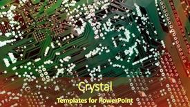  Presentation with mother board - Slide set featuring concept transistors - circuit-board mother-board in different colours background and a tawny brown colored foreground