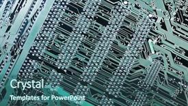  Presentation with circuits - Cool new presentation theme with concept transistors - computers motherboard showing circuits backdrop and a ocean colored foreground