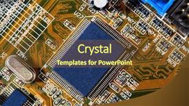  Presentation with motherboard - Cool new theme with concept transistors - large micro-chip and computers motherboard backdrop and a tawny brown colored foreground