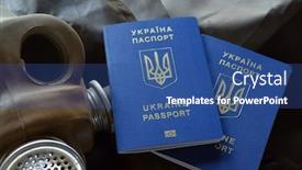  Presentation with passport - Cool new slides with concept-ukrainian-passport-and-gas backdrop and a ocean colored foreground