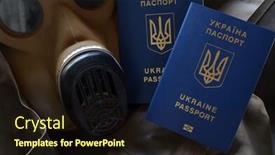  Presentation with passport - Colorful slide deck enhanced with concept-ukrainian-passport-and-gas backdrop and a wine colored foreground